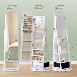 360-degree Swivel Jewellery Cabinet with LED Lights
