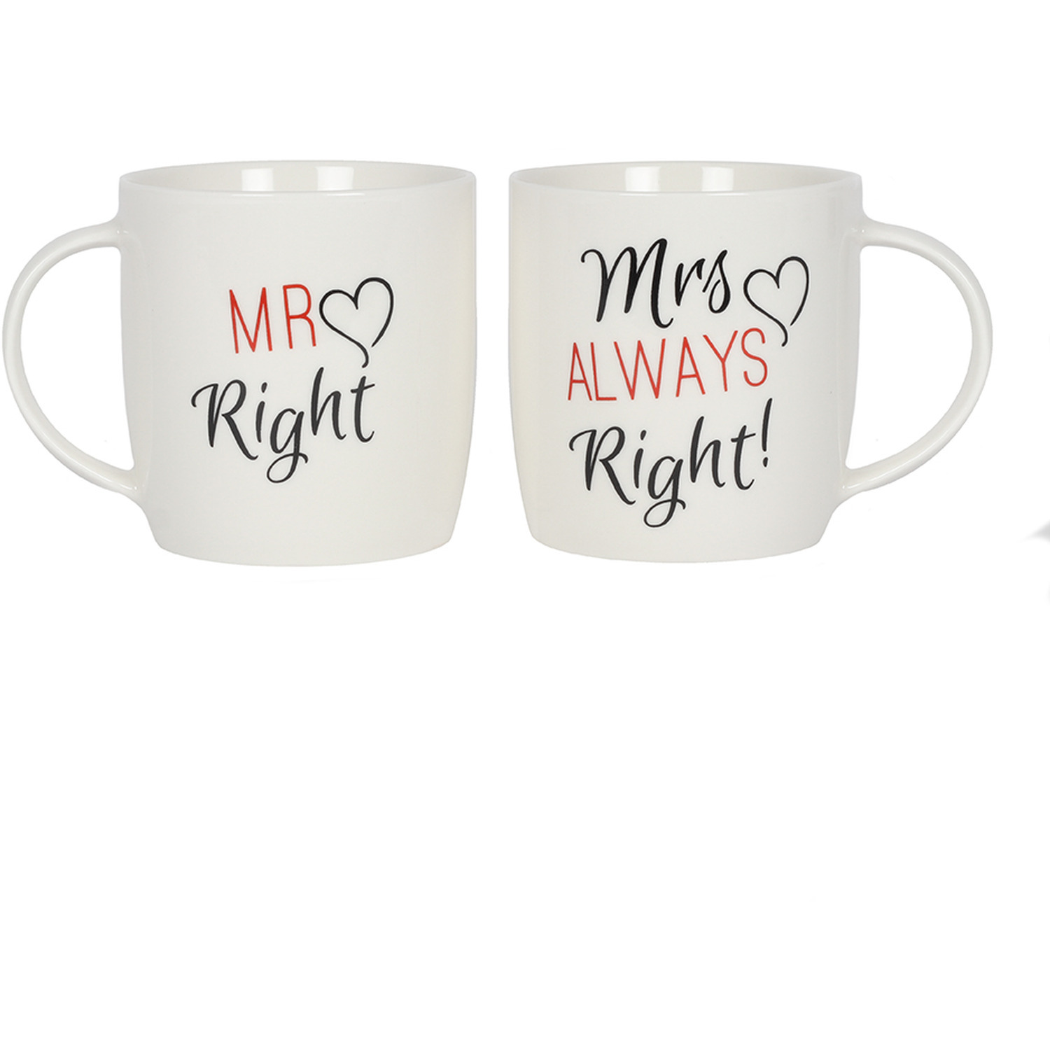 Mr and Mrs Always Right Mug Set - White