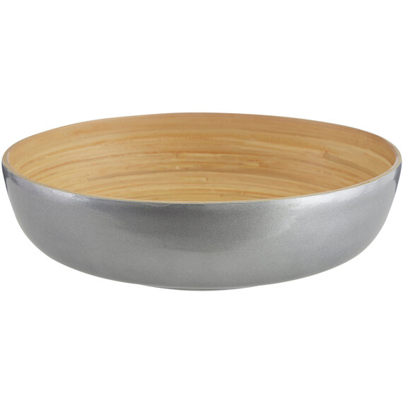 Kyoto Silver Salad Bowl With Raised Edges