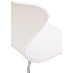 Laila White Seat And Silver Chrome Legs Dining Chair