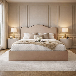 Designer Plush Velvet Angelito Upholstered Bed Frame