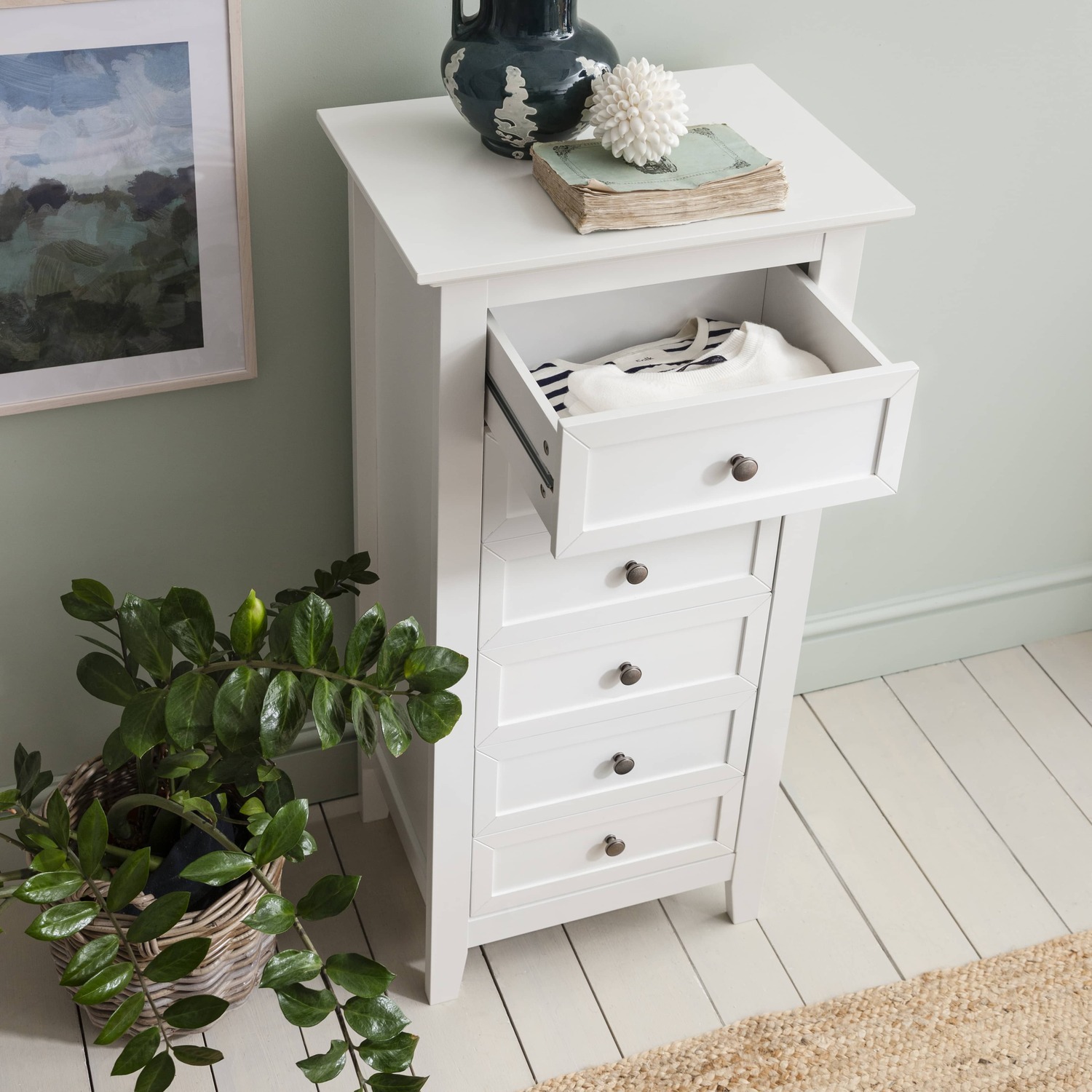 Karlstad Chest Of Drawers Tall Bedroom 6 Drawer - White