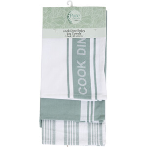Pack of 3 Cook Dine Enjoy Tea Towels