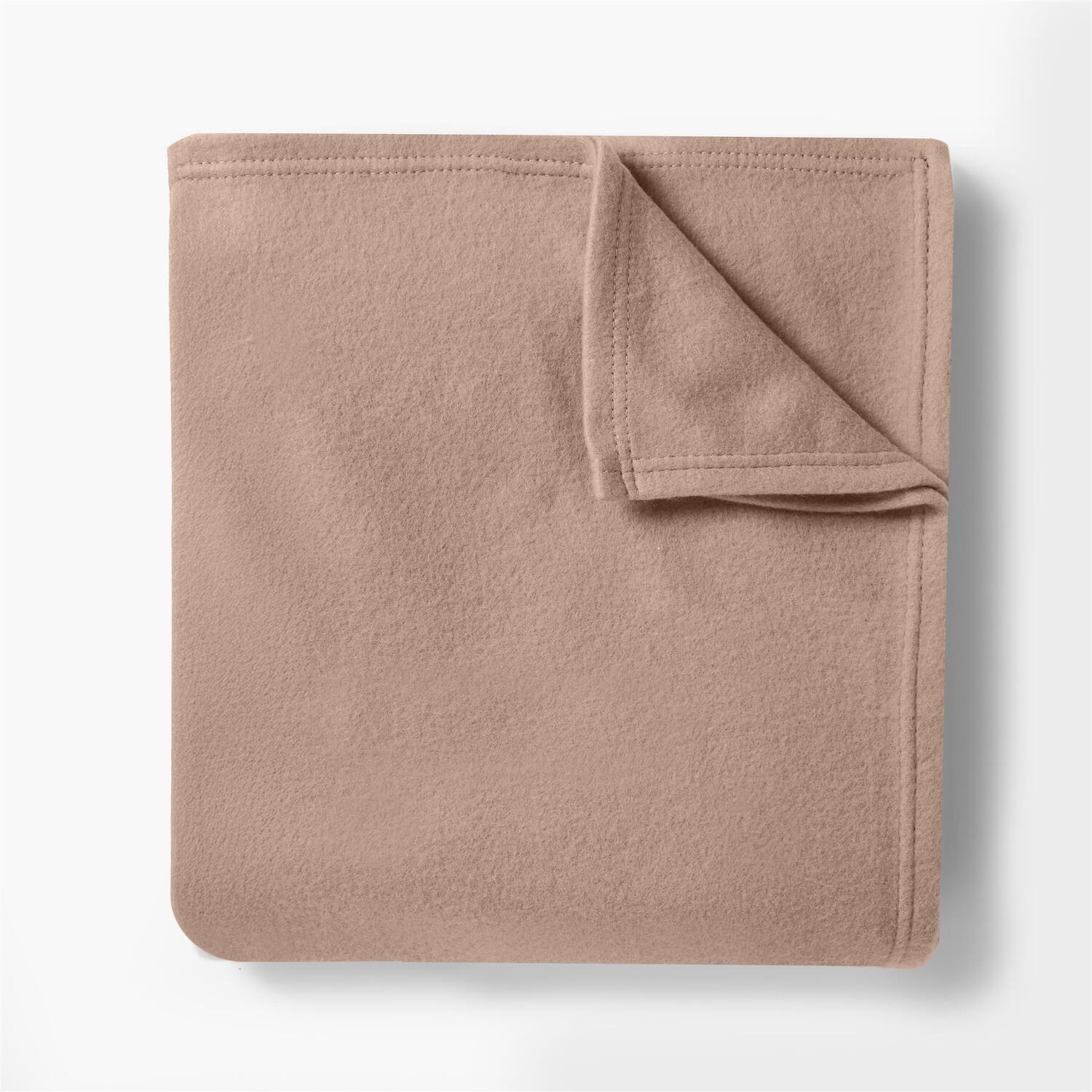 OHS Large Teddy Fleece Throw Blanket in Light Brown | Size: 200 cm x 240 cm