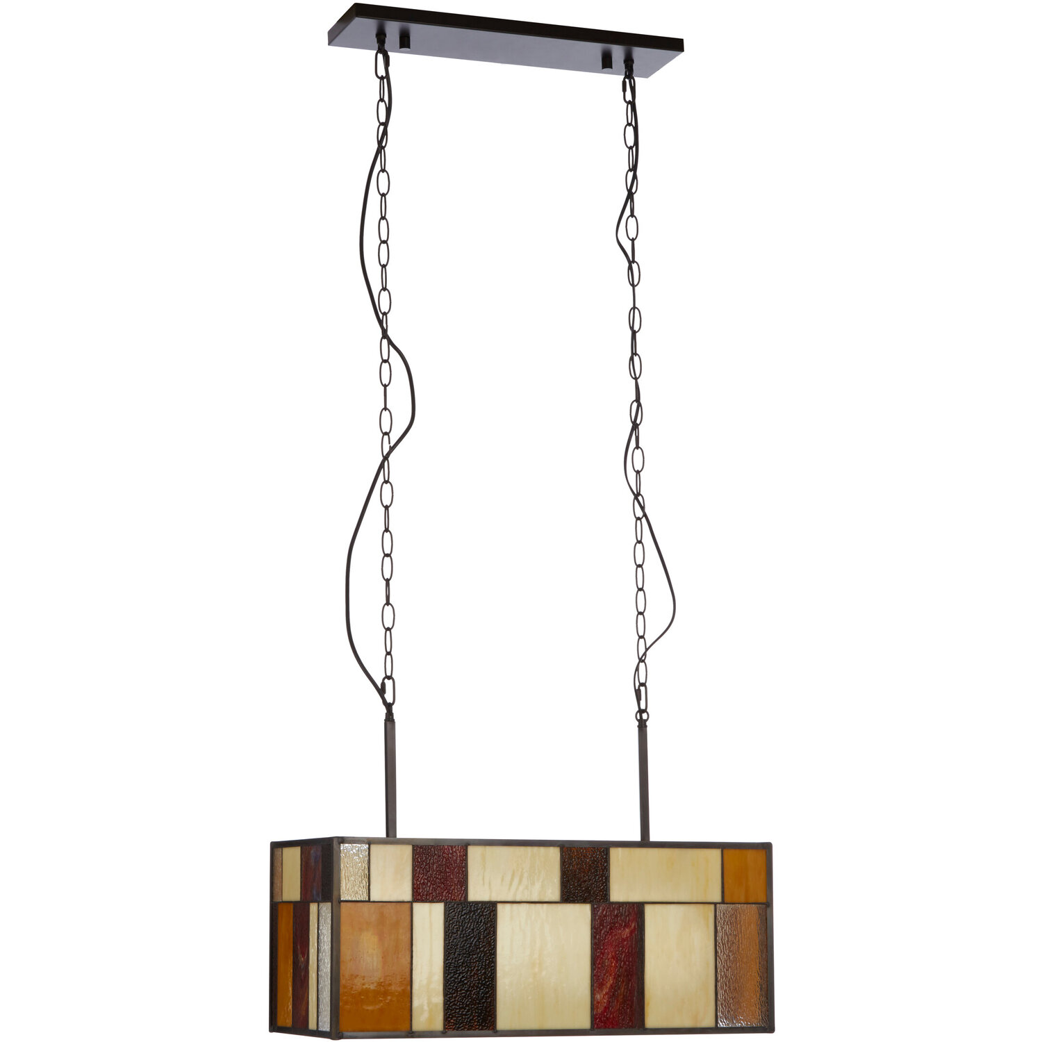 Fifty Five South Waldorf Deco Rectangle Ceiling Light - Brown