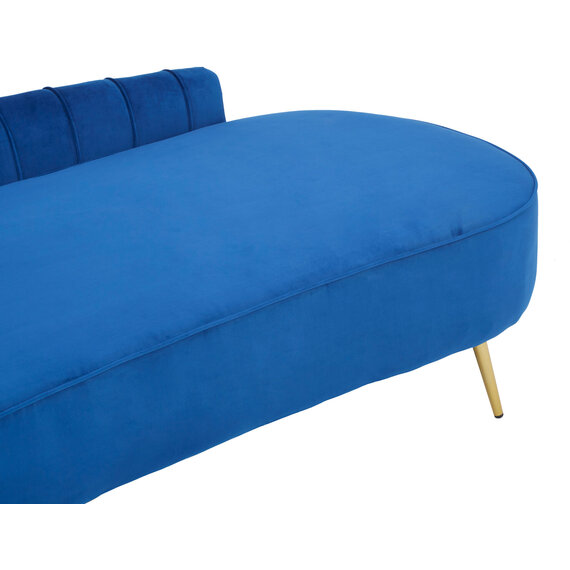 Felizia Midnight Blue Velvet Left Arm Chaise Longue