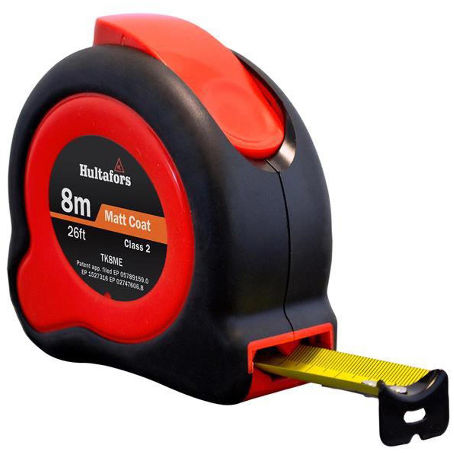 Hultafors |Tuf-Lok Pocket Tape | Dual Scale Blade | 8m/26ft x 25mm | TKC8ME | Impact-absorbing rib and air-pod design helps protect the tape when dropped. - Image 11