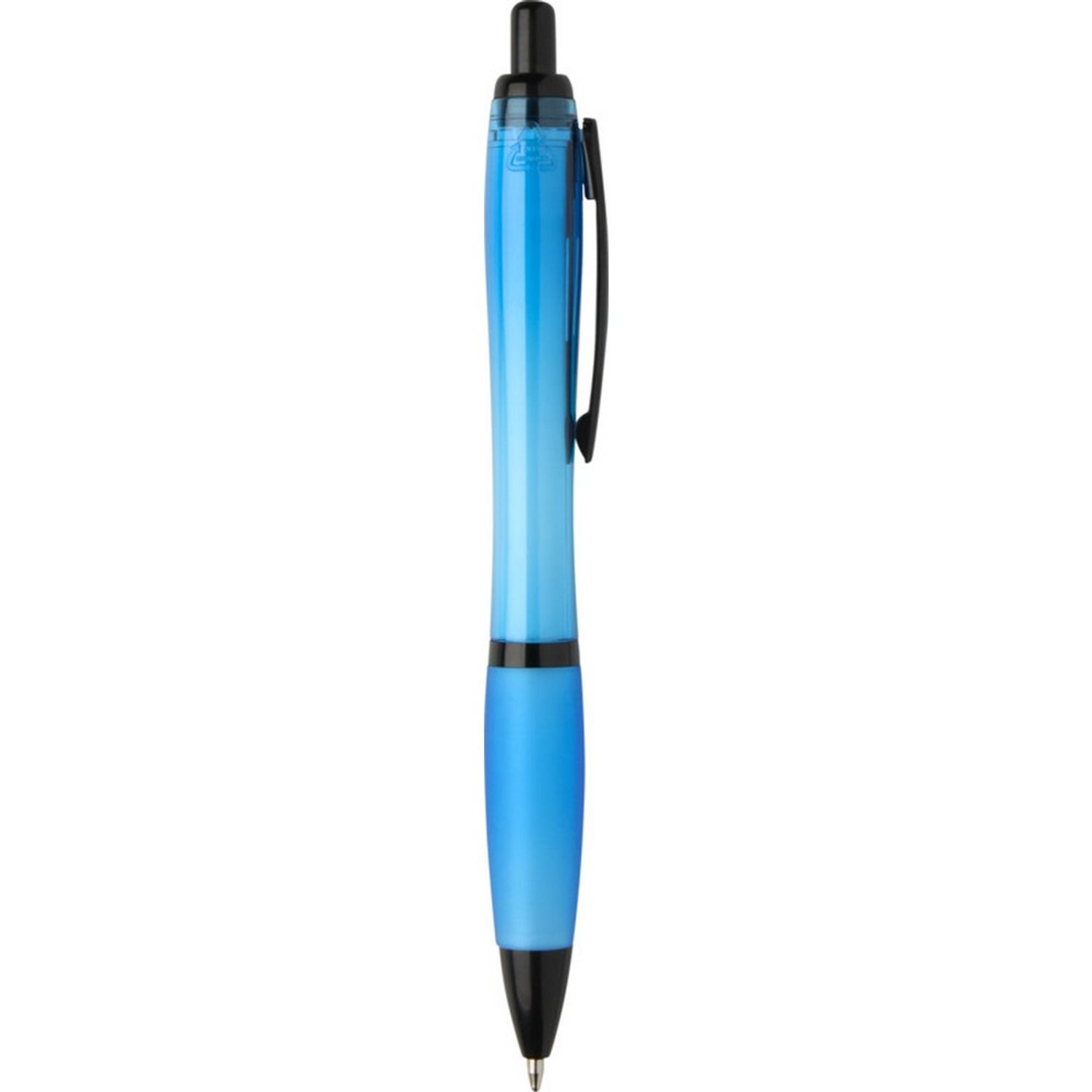Floso Nash Contrast Detail Recycled Plastic Ballpoint Pen - Aqua