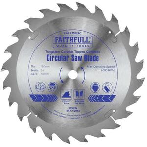 Faithfull Tct Cordless Trimsaw Blade 150 X 10mm X 24T Pos