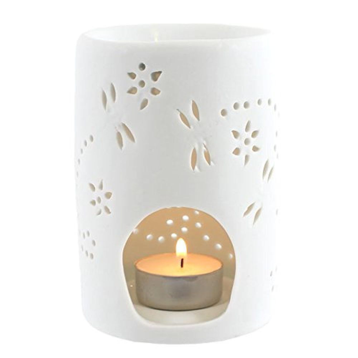 Something Different Cut Out Dragonfly Oil Burner - White