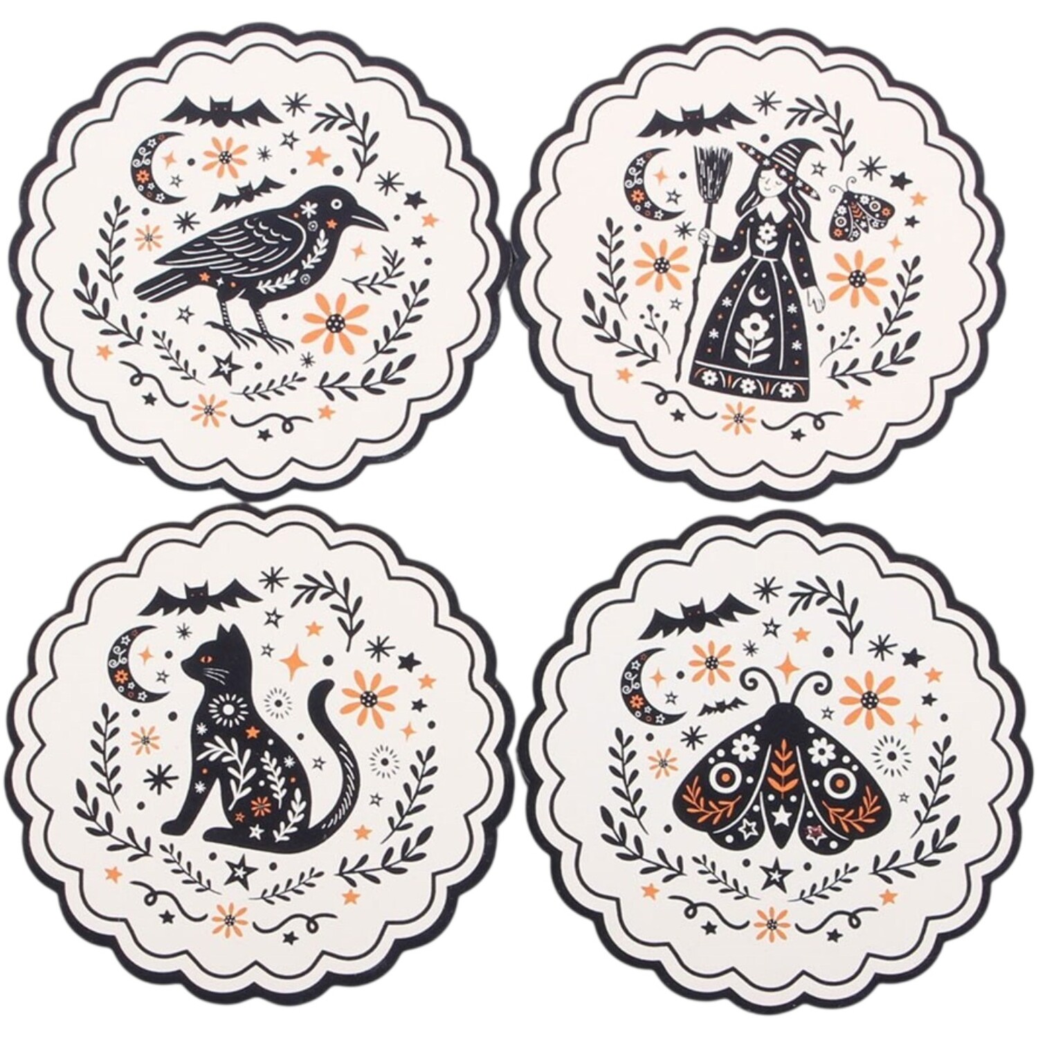 Kingsbury Gifts Set Of 4 Frightful Folk Coasters