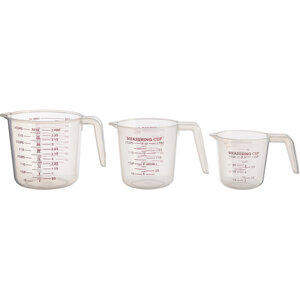 Guluna Set of Three Clear Plastic Measuring Jugs
