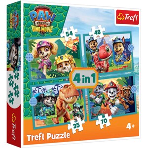 Paw Patrol Dino Movie 4-in-1 Puzzle Set