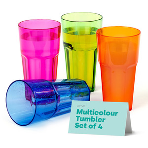 Multicolour Plastic Tumbler Set of 4