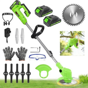 Cordless Grass Trimmer and Edger with 2 Batteries
