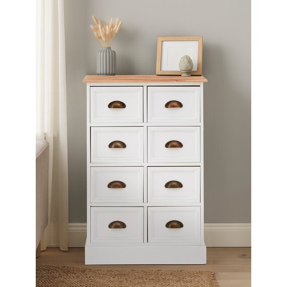 Austin White 8 Drawers Chest