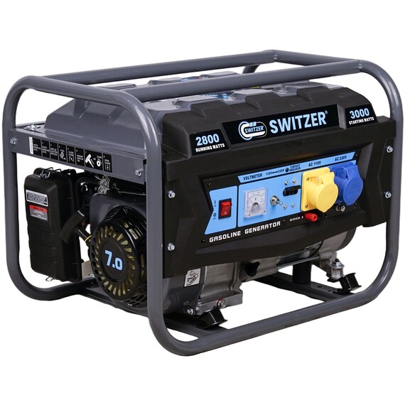 SwitZer 2800W Petrol Generator 230V for Home & Outdoor Use Medium Duty Camping