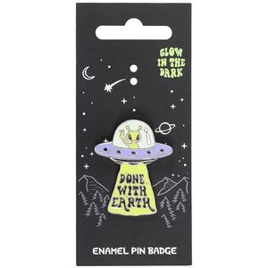 Something Different Glow In The Dark Pin UFO Badge