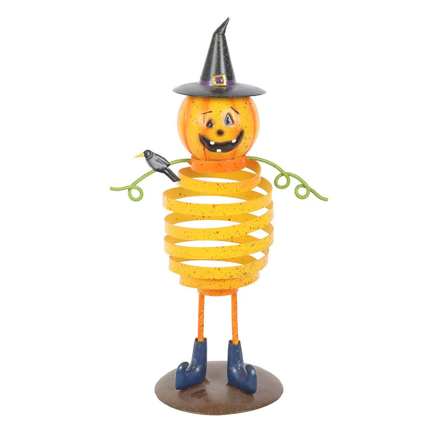Something Different Metal Pumpkin Man With Top Hat Ornament - Orange/Black
