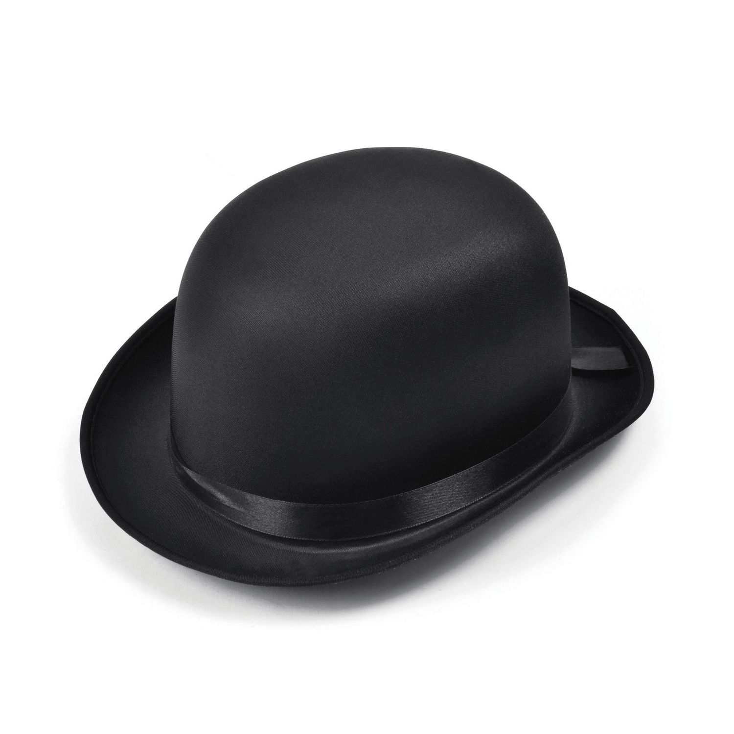 Bristol Novelty Unisex Adults Black Satin Bowler Hat - Black