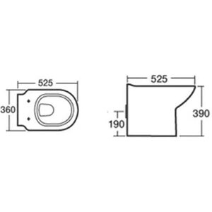 Back to Wall Toilet & Concealed Cistern Unit Bathroom BTW WC Pan Soft Close Seat