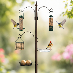 190cm Bird Feeding Station with Feeders, Trays & Ground Spike