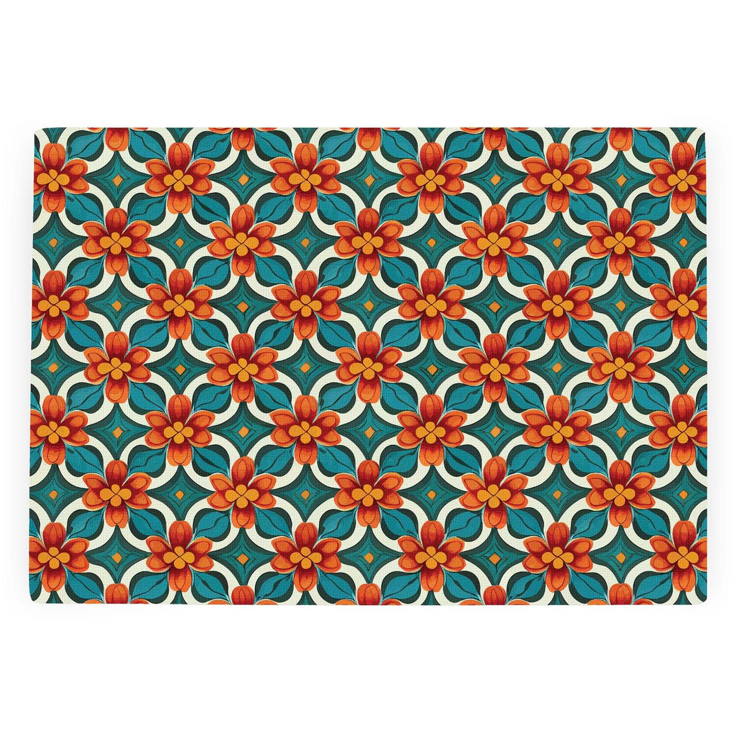 Image of Orange Floral Tile Worktop Saver -&hellip;