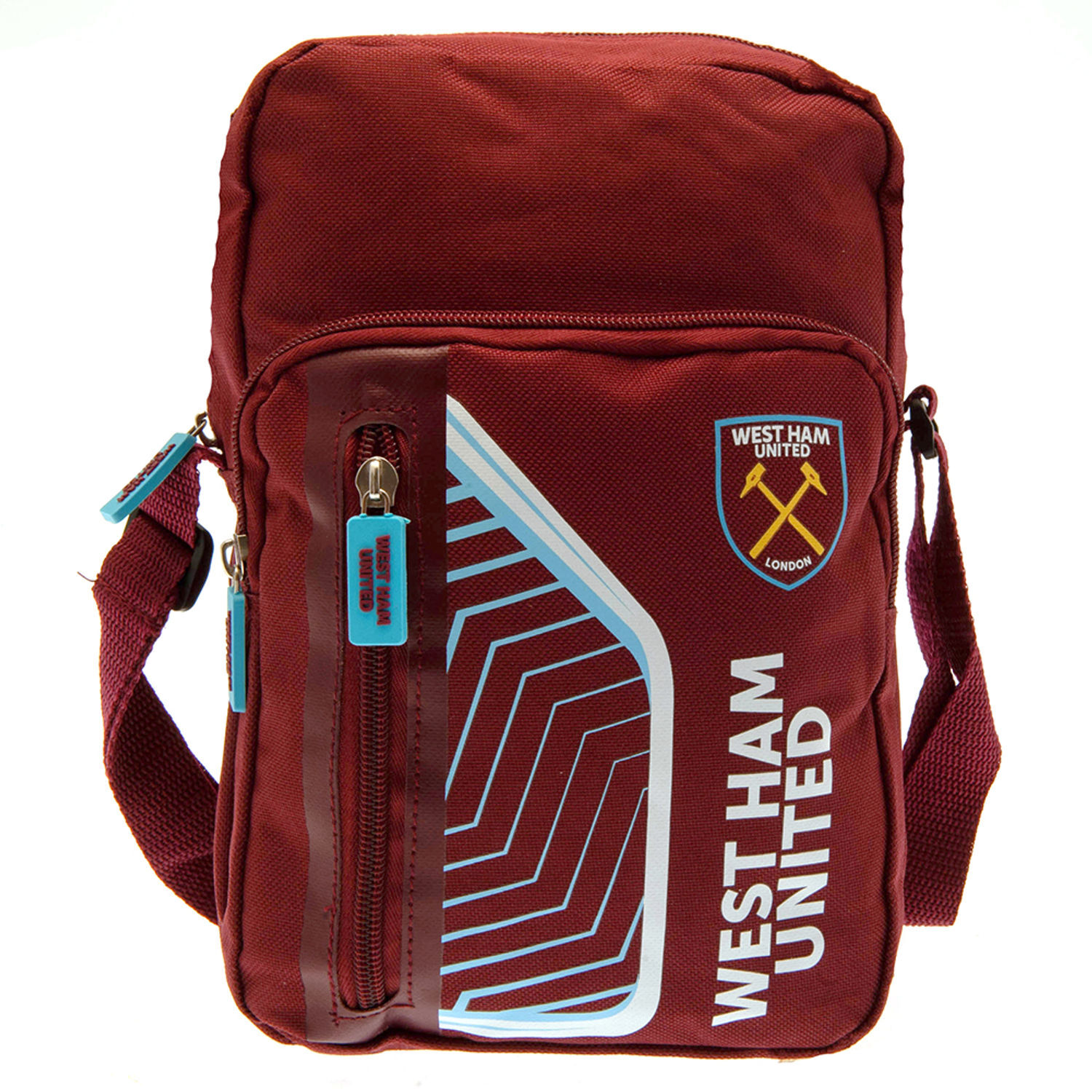 West Ham United Fc Crest Shoulder Bag - Claret Red/Sky Blue