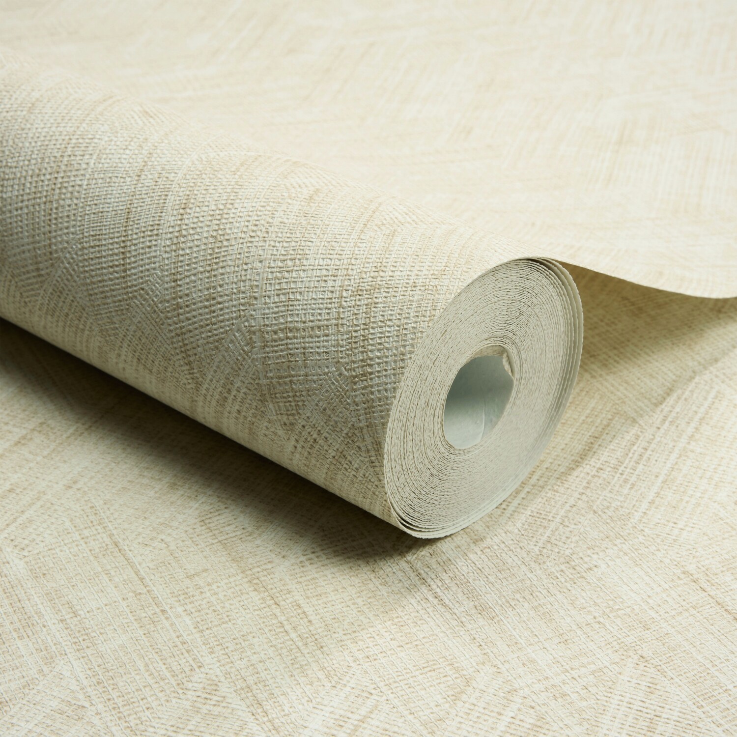 Grandeco Yuno Geometric Fabric Diamond Weave Textured Wallpaper - Ivory