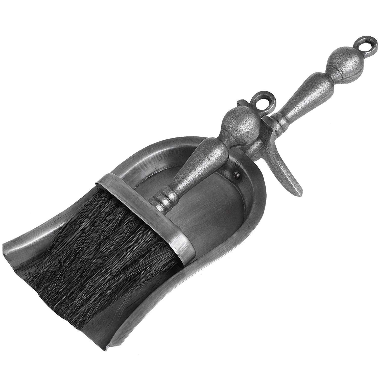 Hill Interiors Hearth Tidy Set In Antique Pewter Effect Finish - Silver