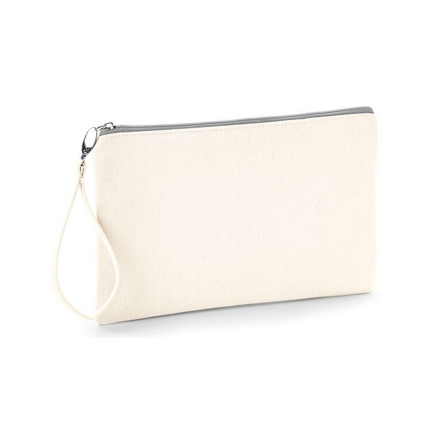 Westford Mill Canvas Wristlet Pouch - Natural/Light Grey