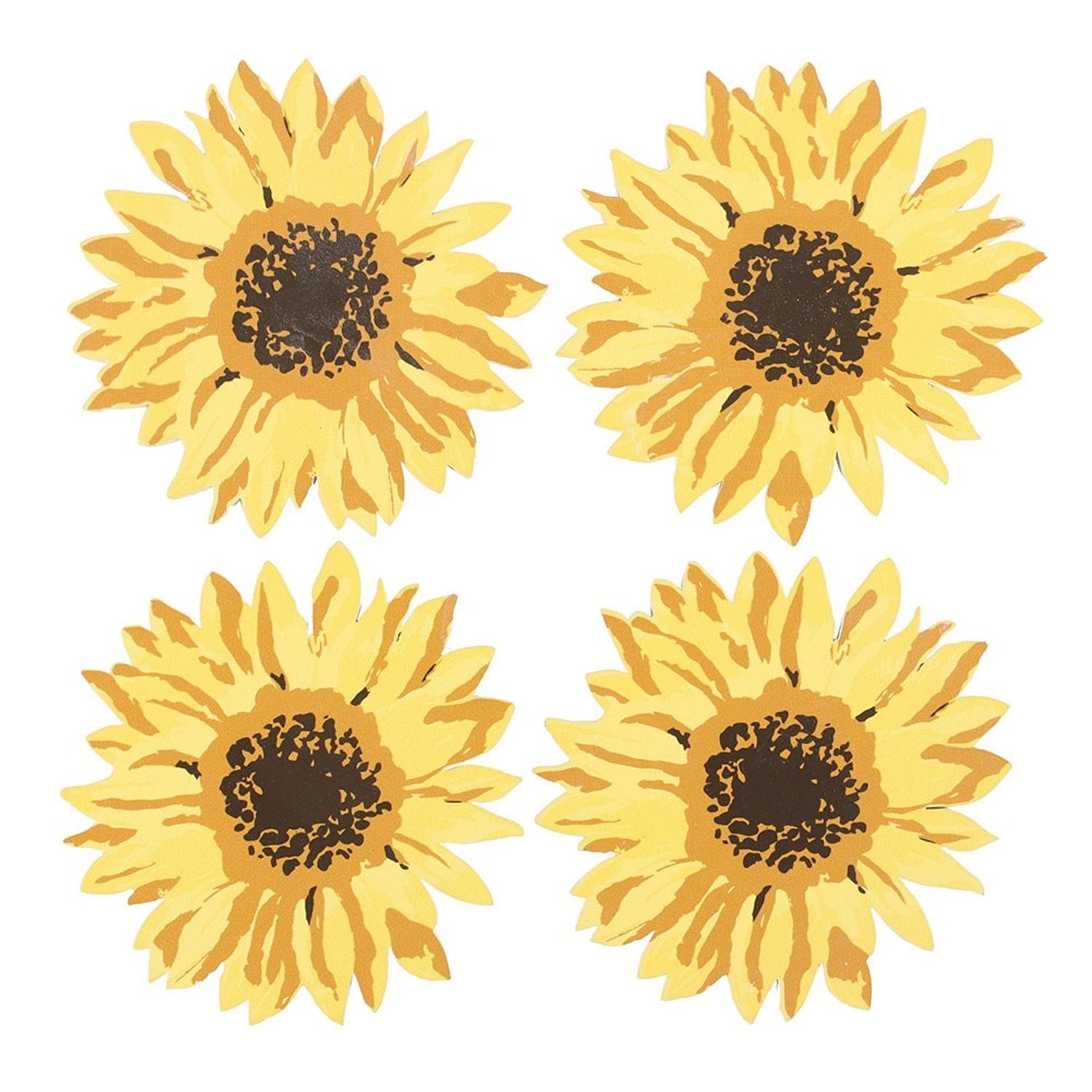 Image of Something Different Sunflower Coasters - Yellow