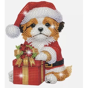 5D DIY Festive Christmas Puppy Diamond Art Bobble Head Decoration Kit