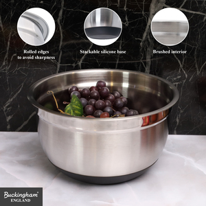 Deep Salad Mixing Bowl with Silicone Base