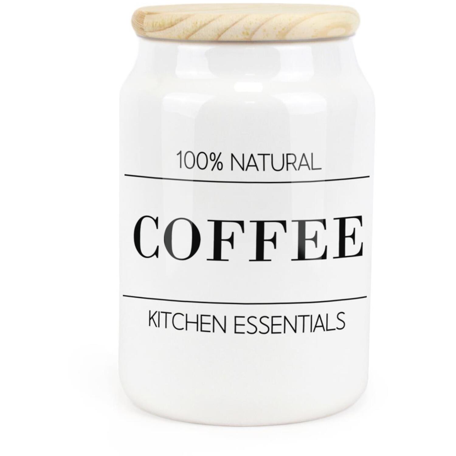 Purely Home Minimalist Ceramic Coffee Kitchen Canister, White - Image 3