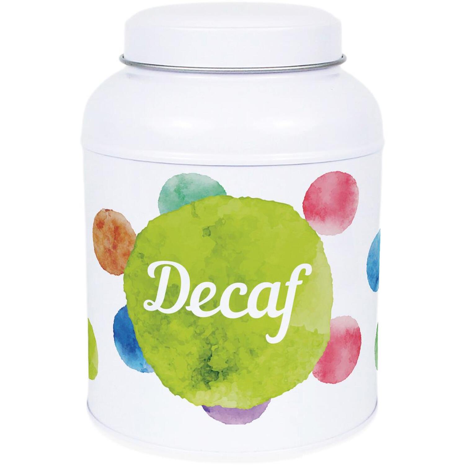 B&Q - Polka Dots Decaf CanisterSmall Dome Lid Kitchen Storage Tin - Image 3