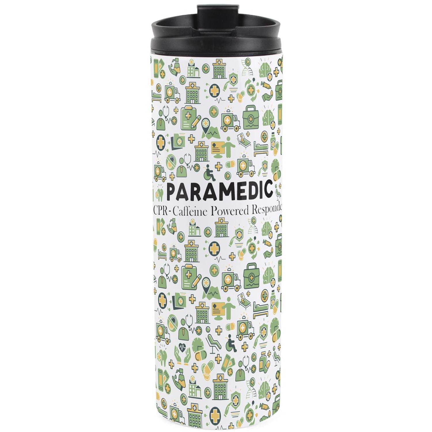 Purely Home Novelty Paramedic Travel Flask - Reusable Stainless Steel Tumbler Gift - Multicoloured