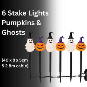 2.8m Halloween Pumpkins & Ghosts Stake Lights