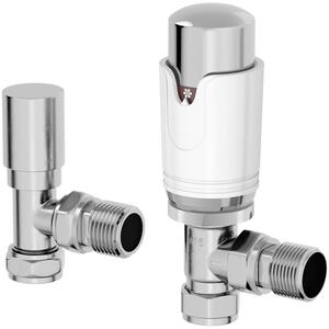 Angled Thermostatic Radiator Valve and Lockshield Set-PWTRV114LS