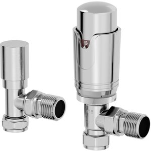 Angled Thermostatic Radiator Valve and Lockshield Set-PWTRV116LS