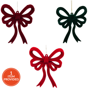 Set of 4 Flocked Bows