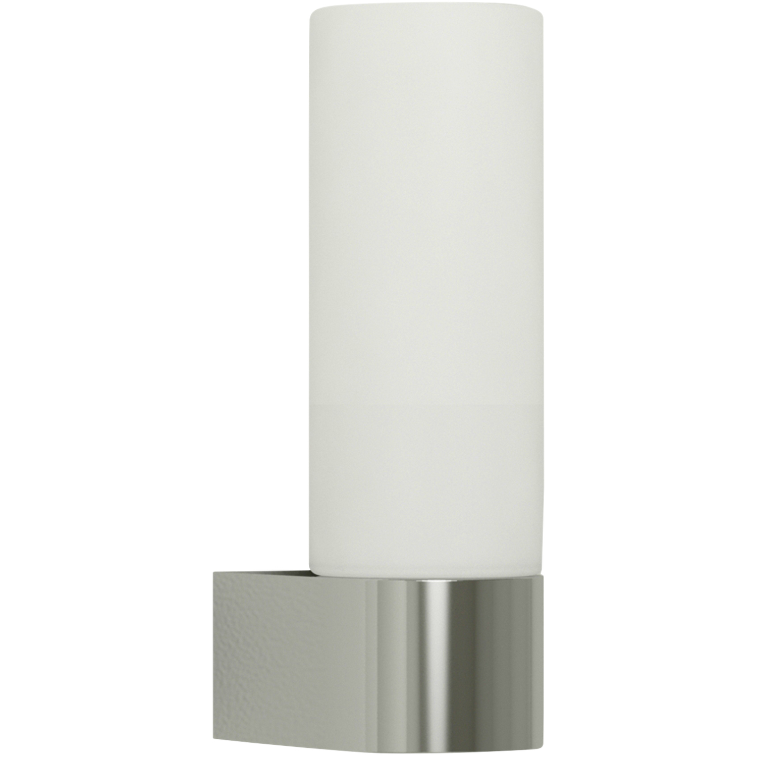 First Choice Lighting Koto Bathroom Wall Light - Polished Chrome Plate And White Glass