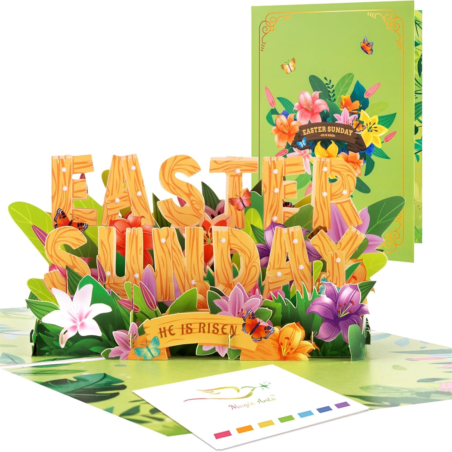  - Spring Floral Easter Sunday Pop Up Greeting Card - Image 3