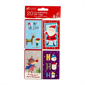 Pack of 20 Coordinating Novelty Kids Design Self Adhesive Christmas Gift Tag