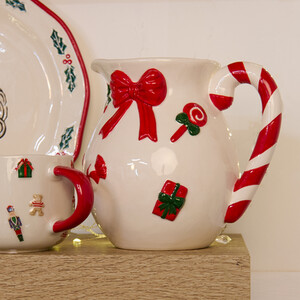 Candy Cane Bow Jug