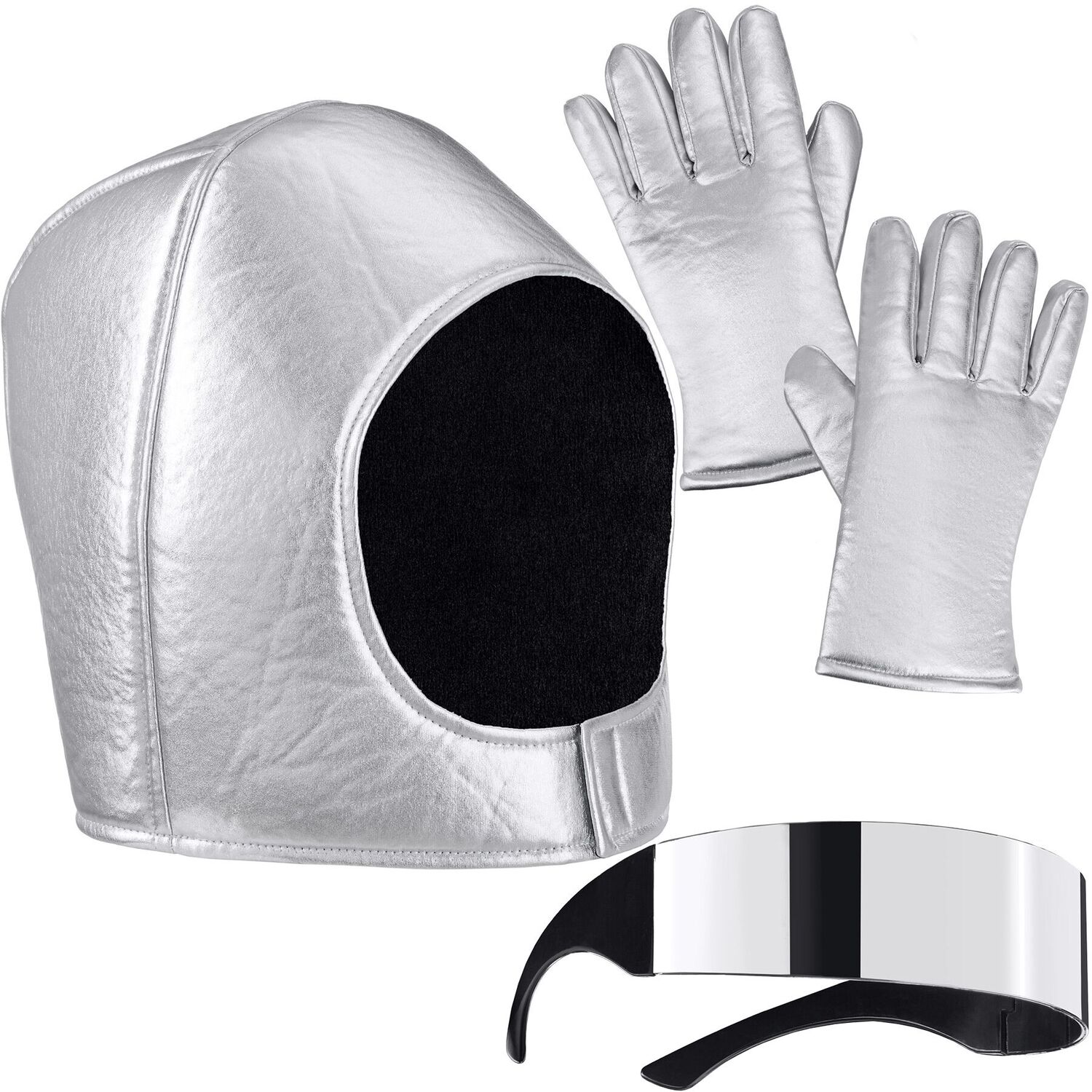 Tectake Dressforfun® Unisex Costume Astronaut Helmet, Glasses And Gloves - Silver