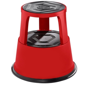 Dark Grey Metal Rolling Kick Step Stool with 150kg Capacity