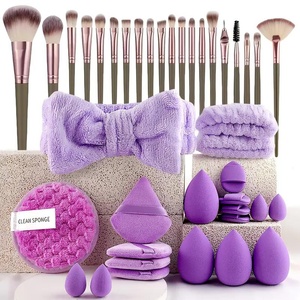 Dyzi 40 Piece Purple Makeup Brush And Blender Set