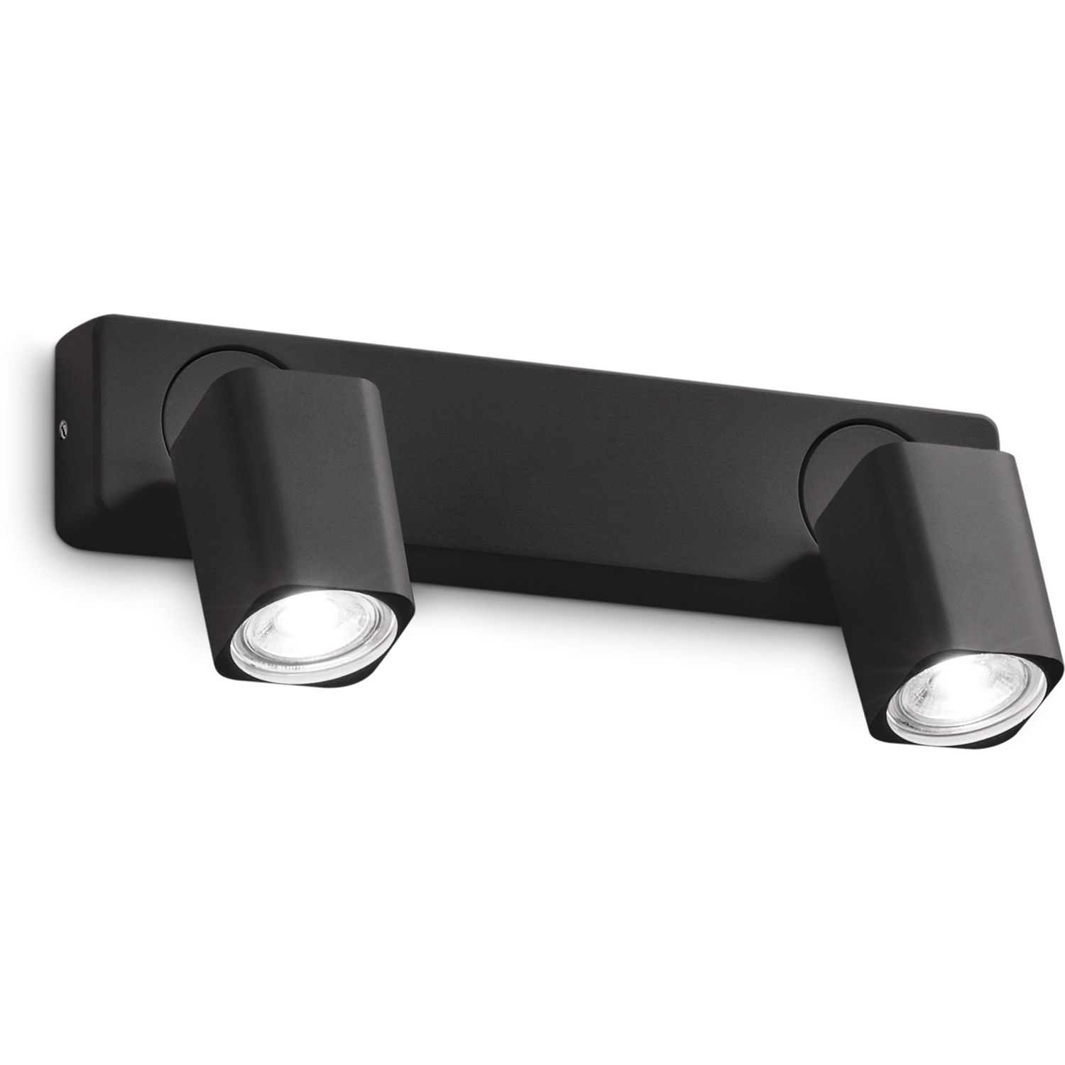 Ideal Lux Rudy Square Wall Spotlight, Black, 2-Bulb, Metal - Image 2