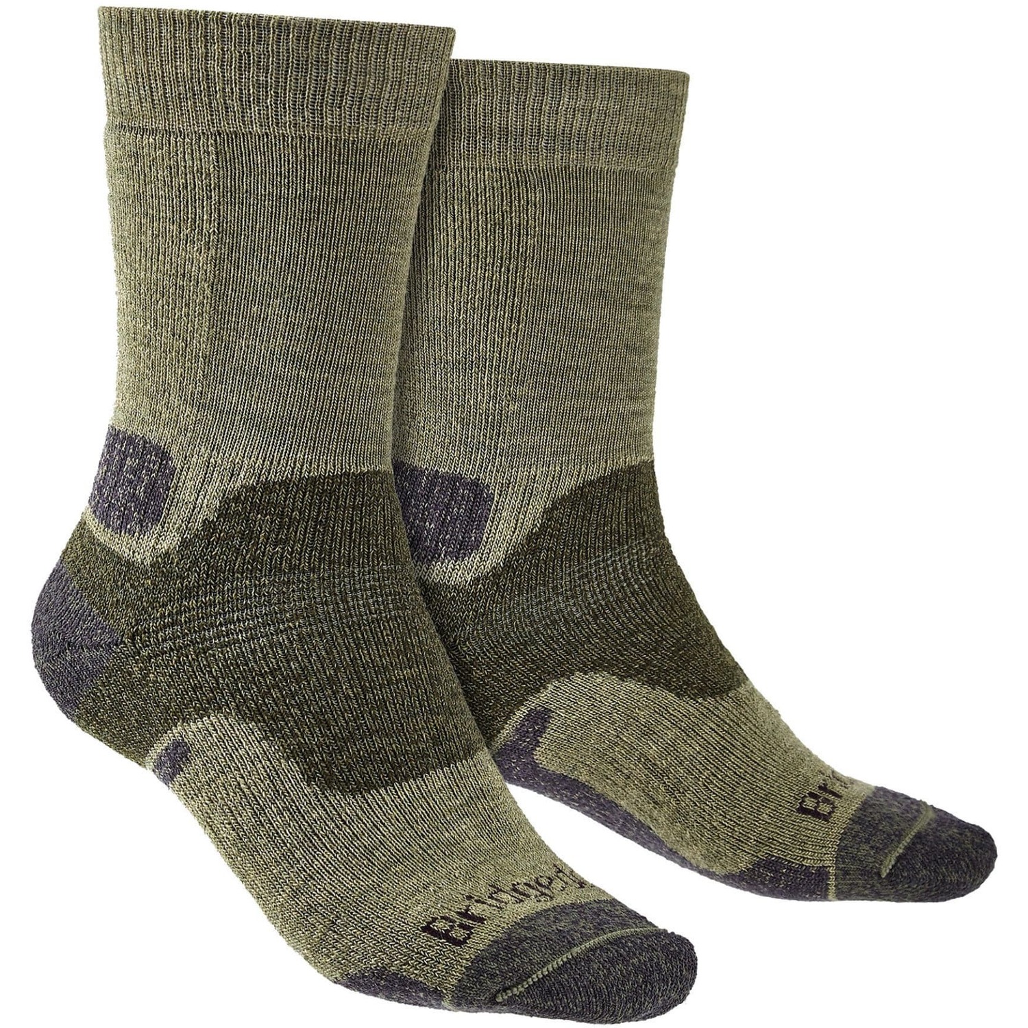 Bridgedale Men's Green Hiking Midweight Merino Wool Performance Boot Socks In | Size: 6-8 - Image 2